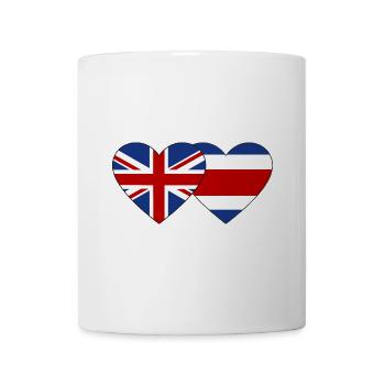 Großbritannien Costa Rica Flagge Herz - Tasse - Weiß - Vorne