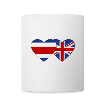 Costa Rica Großbritannien Flagge Herz - Tasse - Weiß - Vorne