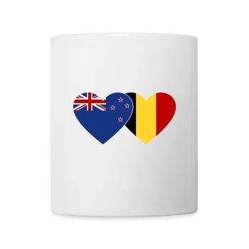 Nouvelle-Zélande Belgique Drapeau Coeur - Mug blanc - blanc - Devant