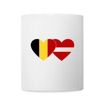 Belgien Lettland Flagge Herz - Tasse - Weiß - Vorne