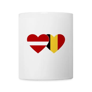 Lettland Belgien Flagge Herz - Tasse - Weiß - Vorne