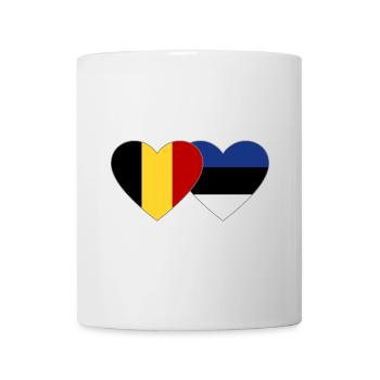 Belgique Estonie Flag Heart - Mug blanc - blanc - Devant