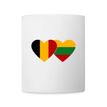 Belgien Litauen Flagge Herz - Tasse - Weiß - Vorne