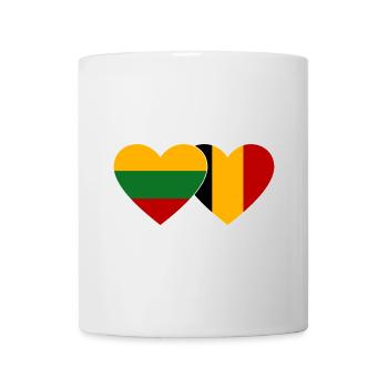 Lituanie Belgique Drapeau Coeur - Mug blanc - blanc - Devant