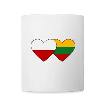 Polen Litauen Flagge Herz - Tasse - Weiß - Vorne
