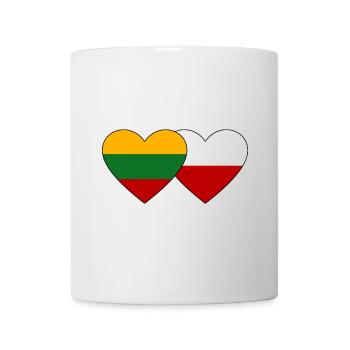 Litauen Polen Flagge Herz - Tasse - Weiß - Vorne