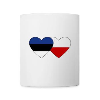 Estland Polen Flagge Herz - Tasse - Weiß - Vorne