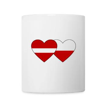 Lettonie Pologne Drapeau Coeur - Mug blanc - blanc - Devant