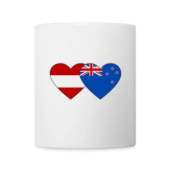Österreich Neuseeland Flagge Herz - Tasse - Weiß - Vorne