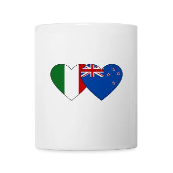 Italy New Zealand Flag Heart - Mug - white - Front