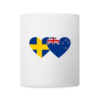 Schweden Neuseeland Flagge Herz - Tasse - Weiß - Vorne