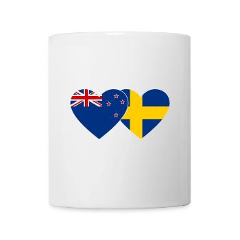 Neuseeland Schweden Flagge Herz - Tasse - Weiß - Vorne