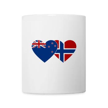 New Zealand Norway Flag Heart - Mug - white - Front