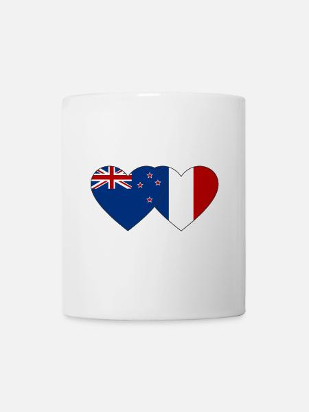 Nouvelle-Zélande France Drapeau Coeur - Mug blanc - blanc