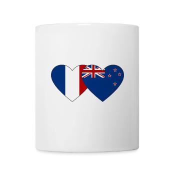 France New Zealand Flag Heart - Mug - white - Front