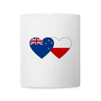 Neuseeland Polen Flagge Herz - Tasse - Weiß - Vorne