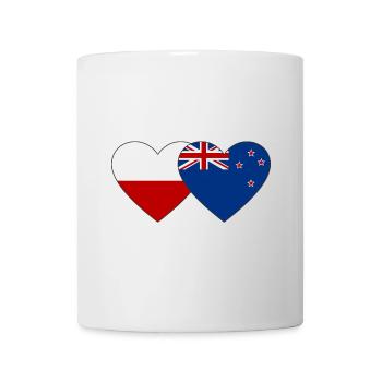 Drapeau de la Pologne Nouvelle-Zélande Coeur - Mug blanc - blanc - Devant