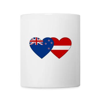 Drapeau de la Nouvelle-Zélande de la Lettonie - Mug blanc - blanc - Devant