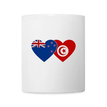 Neuseeland Tunesien Flagge Herz - Tasse - Weiß - Vorne