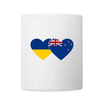 Drapeau de l’Ukraine Nouvelle-Zélande Cœur - Mug blanc - blanc - Devant