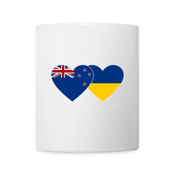 Nouvelle-Zélande Ukraine Drapeau Coeur - Mug blanc - blanc - Devant