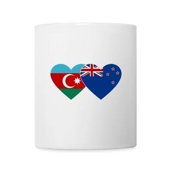 Aserbaidschan Neuseeland Flagge Herz - Tasse - Weiß - Vorne