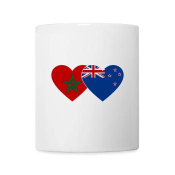 Marokko Neuseeland Flagge Herz - Tasse - Weiß - Vorne