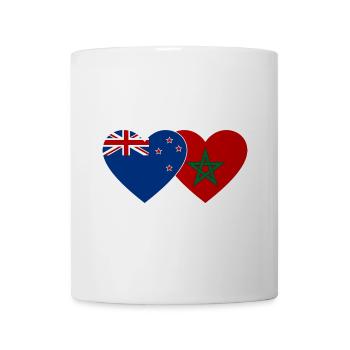 Neuseeland Marokko Flagge Herz - Tasse - Weiß - Vorne
