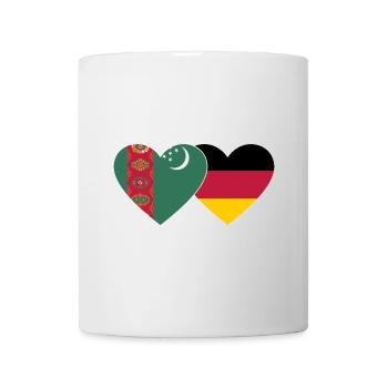 Turkmenistan Deutschland Flagge Herz - Tasse - Weiß - Vorne