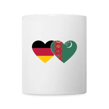 Deutschland Turkmenistan Flagge Herz - Tasse - Weiß - Vorne