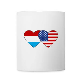 Drapeau du Luxembourg des États-Unis Coeur - Mug blanc - blanc - Devant