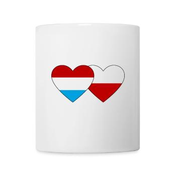 Luxemburg Polen Flagge Herz - Tasse - Weiß - Vorne