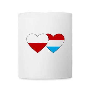 Pologne Luxembourg Drapeau Coeur - Mug blanc - blanc - Devant