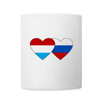Luxembourg Russia Flag Heart - Mug - white - Front