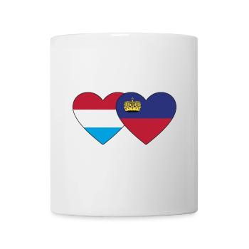 Luxemburg Liechtenstein Flagge Herz - Tasse - Weiß - Vorne