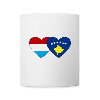 Luxemburg Kosovo Flagge Herz - Tasse - Weiß - Vorne