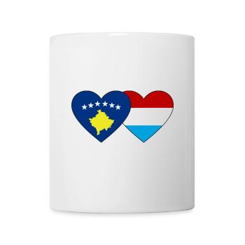 Kosovo Luxemburg Flagge Herz - Tasse - Weiß - Vorne