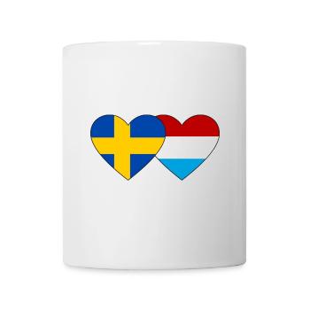 Schweden Luxemburg Flagge Herz - Tasse - Weiß - Vorne