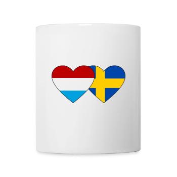 Luxemburg Schweden Flagge Herz - Tasse - Weiß - Vorne