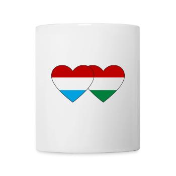 Luxembourg Hungary Flag Heart - Mug - white - Front