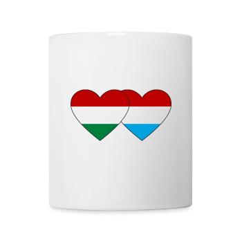 Hungary Luxembourg Flag Heart - Mug - white - Front