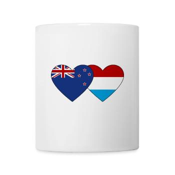 New Zealand Luxembourg Flag Heart - Mug - white - Front