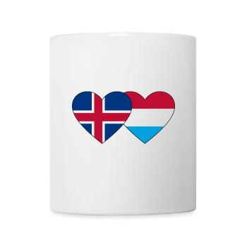 Iceland Luxembourg Flag Heart - Mug - white - Front