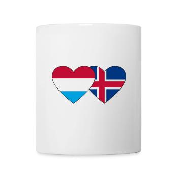 Luxembourg Iceland Flag Heart - Mug - white - Front