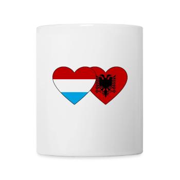 Luxembourg Albania Flag Heart - Mug - white - Front