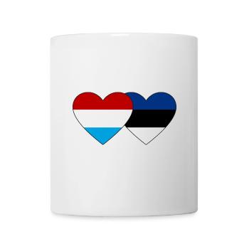 Luxembourg Estonia Flag Heart - Mug - white - Front