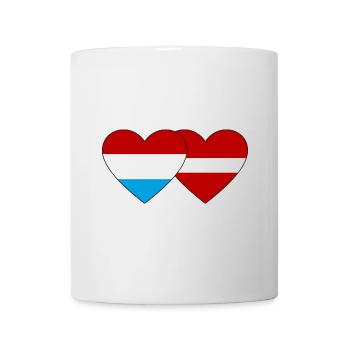 Luxemburg Lettland Flagge Herz - Tasse - Weiß - Vorne