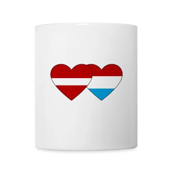 Lettland Luxemburg Flagge Herz - Tasse - Weiß - Vorne