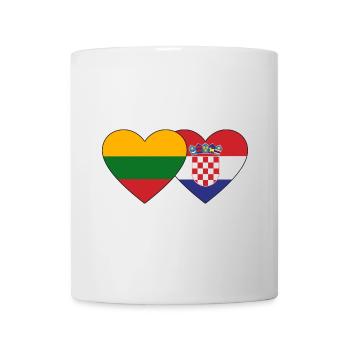 Lithuania Croatia Flag Heart - Mug - white - Front