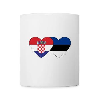 Croatie Estonie drapeau coeur - Mug blanc - blanc - Devant